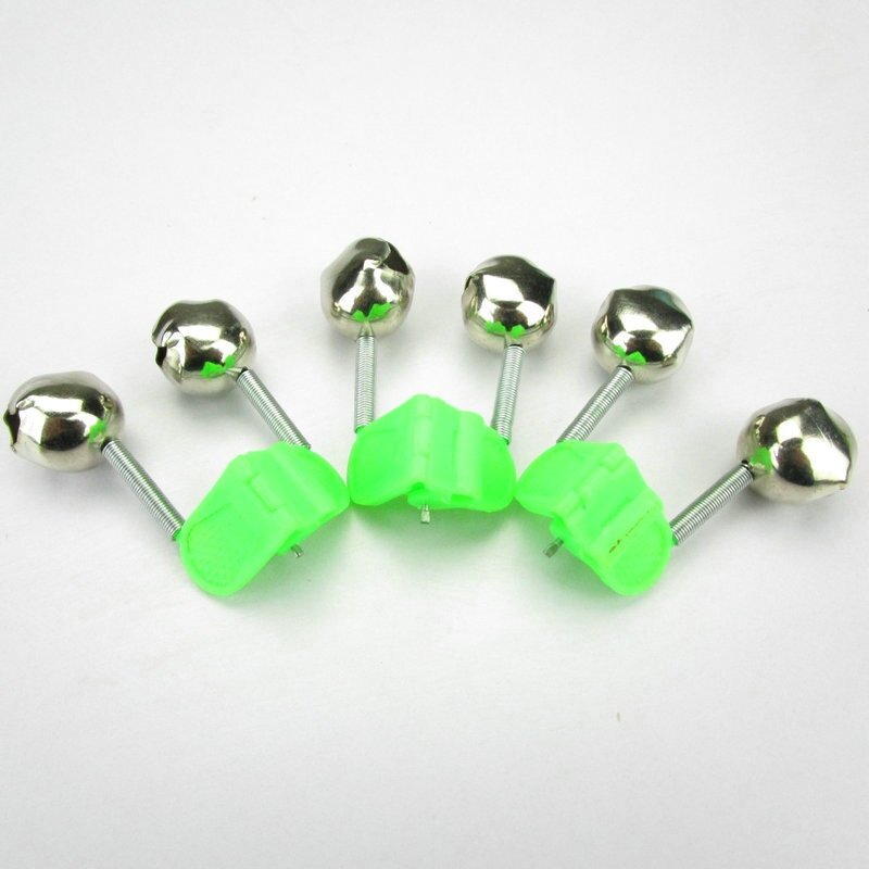 Lightweight Bite Alarms fishing rod bells Fishing Accessory Rod Clamp Tip Clip Bells Ring Green Outdoor Metal