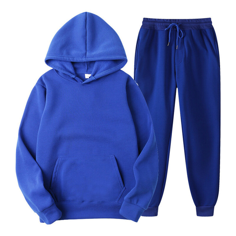 Chándal con capucha y pantalones de chándal para hombre, conjunto de ropa informal de marca a la moda, otoño e invierno, 2021