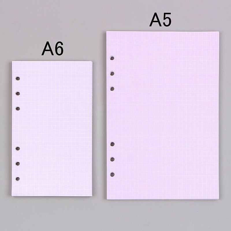 Minkys 40 folhas cor-de-rosa roxo a5 a6 notebook recarga de papel espiral binder índice dentro da página agenda semanal mensal diário