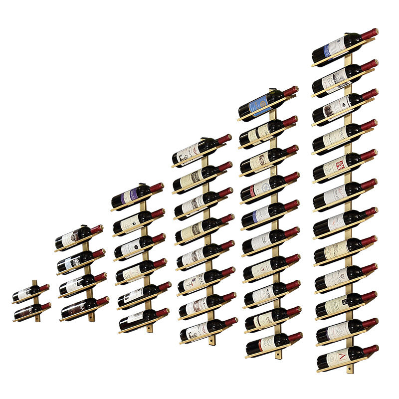 Goalon Kreatif Rak Anggur Besi Dinding Dipasang 2/4 Pemegang Botol Anggur Bergaya Modern Sampanye Penyimpanan Piala Berdiri untuk Rumah Bar