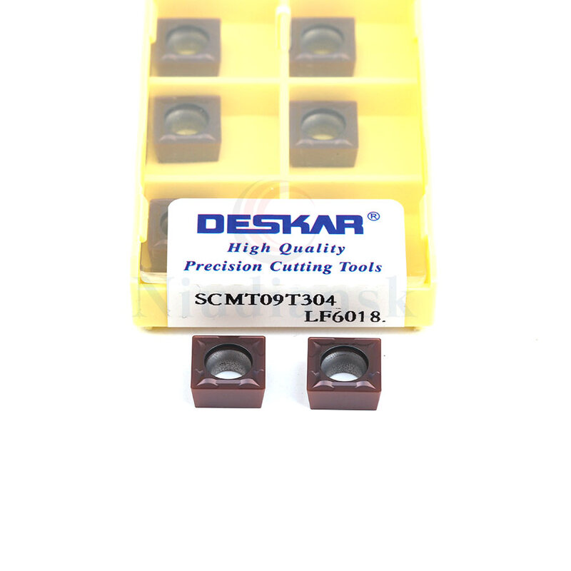 Карбидная вставка для токарного станка DESKAR SCMT09T304 LF6018 SCMT09T308 LF6018, износостойкая пластина для токарного станка из нержавеющей стали, 10 шт.