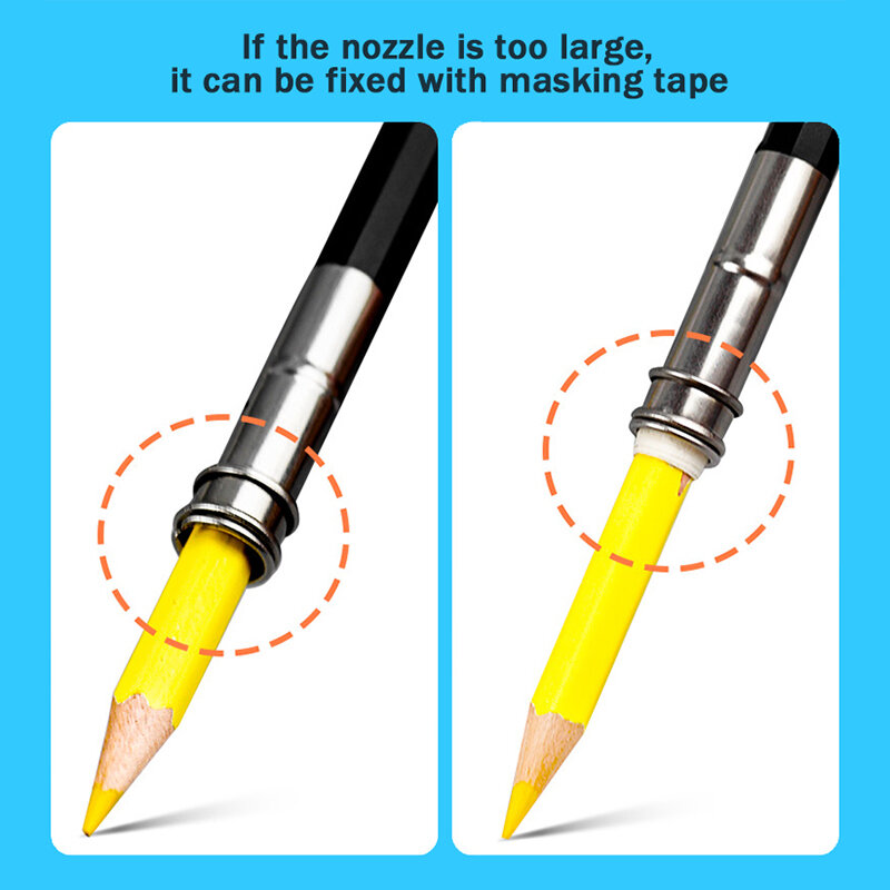 Adjustable Single/Dual Head Pencil Extender Holder Metal/Wood Extension Rod Round/Triangle/Hexagonal Pencils Connect Penholder