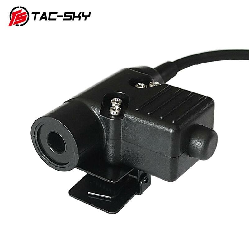 TS TAC-SKY adaptor PTT taktis U94 PTT kenwood plug untuk Baofeng UV5R UV82 radio & Headset taktis