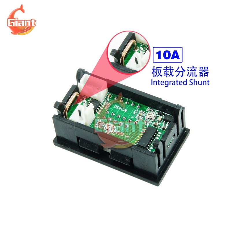 ミニ5ワイヤデジタル0.28 ''dc 0-100v 10A電圧計電流計ボルトアンペア電圧電流メーターテスターパネルデュアルled表示dc 5v
