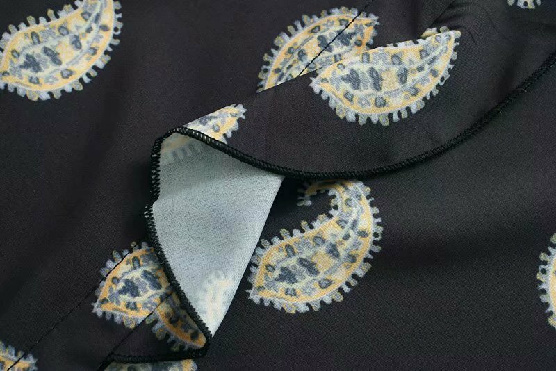 ZA 2019 осень лотоса рубашка с оборками Женские Печатные женские блузки O9316