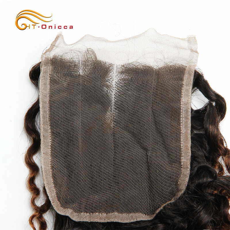 Pixie Curls Penutup Rambut Manusia dengan Ketebalan 130% Rambut Remy Brasil 4*4 Penutup Renda Rambut Manusia Renda Swiss Jalinan 6 Sampai 18 Inci