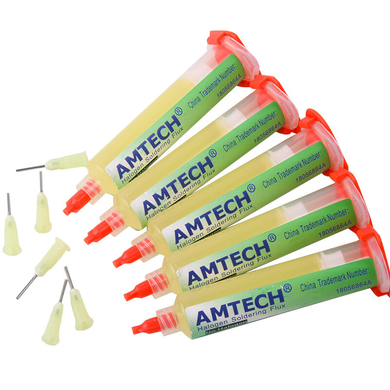 AMTECH-Pasta de soldadura NC-559-ASM, avanzada de flujo de aceite, para reparación de soldadura de 10 cc, 100% original, BGA, PCB, sin limpiar