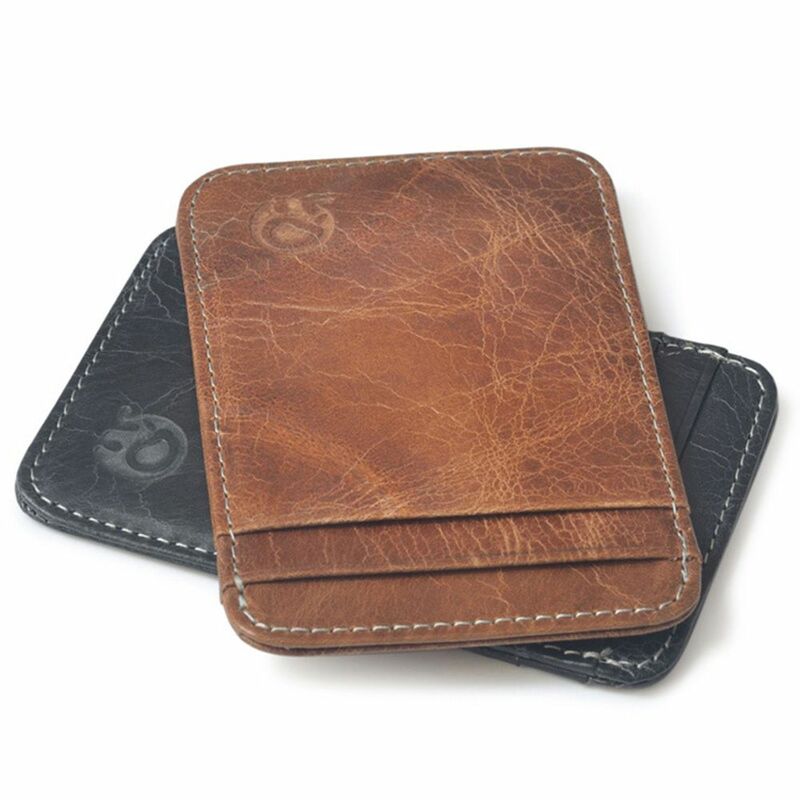 Ultra-thin Business Card Holder Vintage PU Leather Credit ID Card Storage Covers Male Men's Portable Small Card Bag Handbag