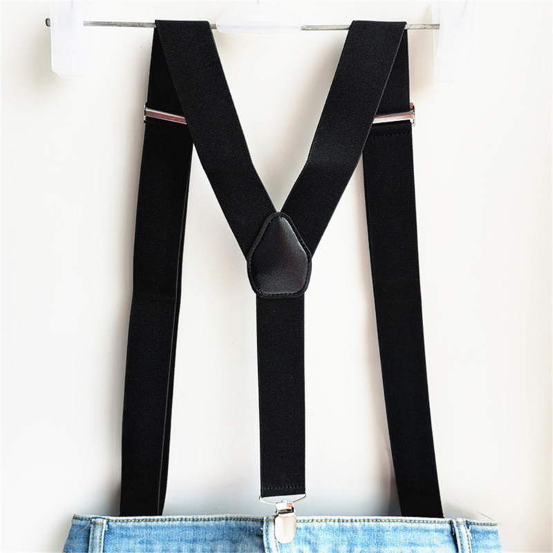 Men Plus Size Y-Back Suspenders Solid Color Elastic Adjustable Suspender Women Children Adult Braces Clothes Accessories