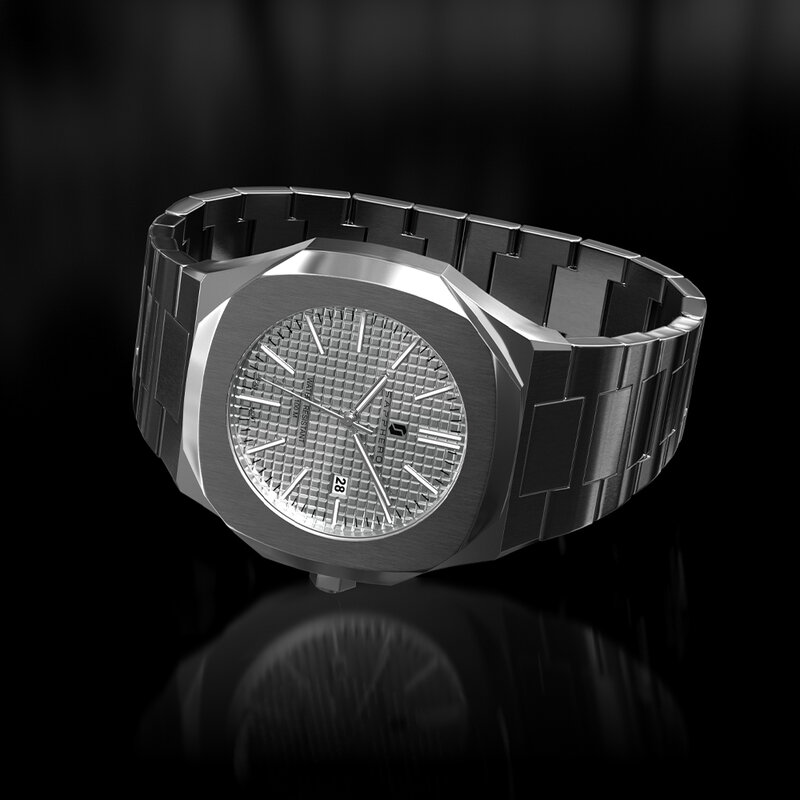 Reloj para hombre SAPPHERO 100M correa de acero inoxidable resistente al agua movimiento de cuarzo reloj de estilo deportivo de lujo elegante regalo informal