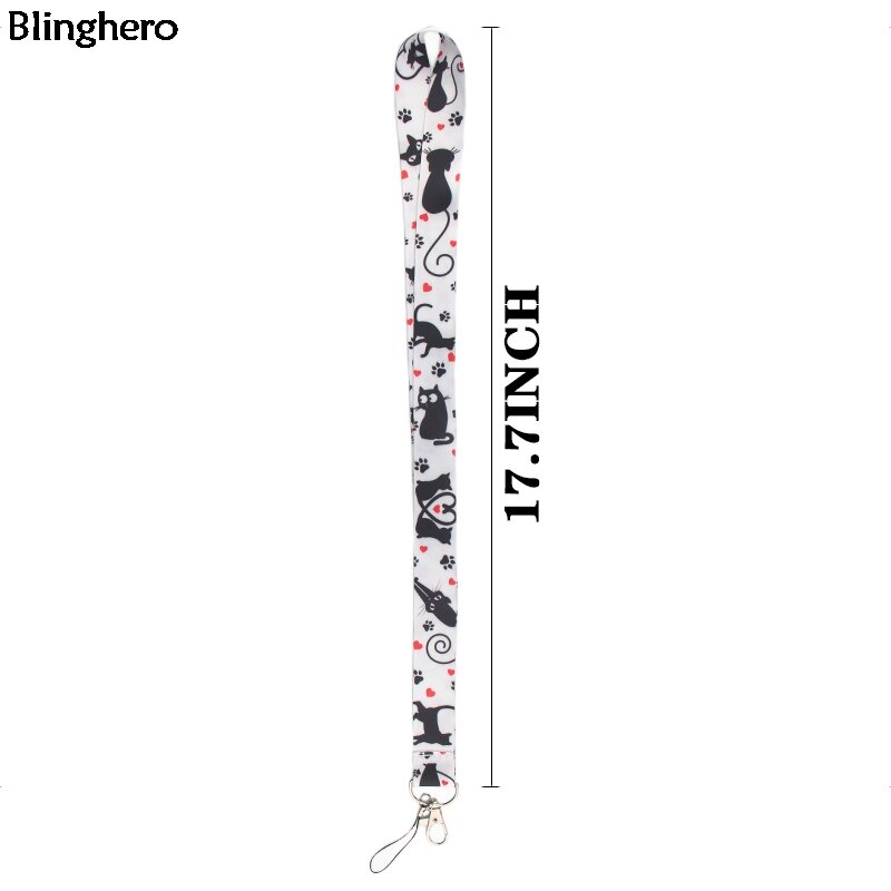 Повязка для ключей Blinghero с милым принтом кошек, аксессуары для детей, женщин и мужчин, стильные ремешки для шеи, подвесные ремешки BH0179