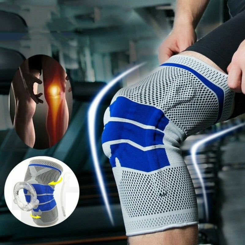 Primavera joelho completo cinta patela apoio medial silicone forte menisco compressão proteção almofadas esporte corrida cesta