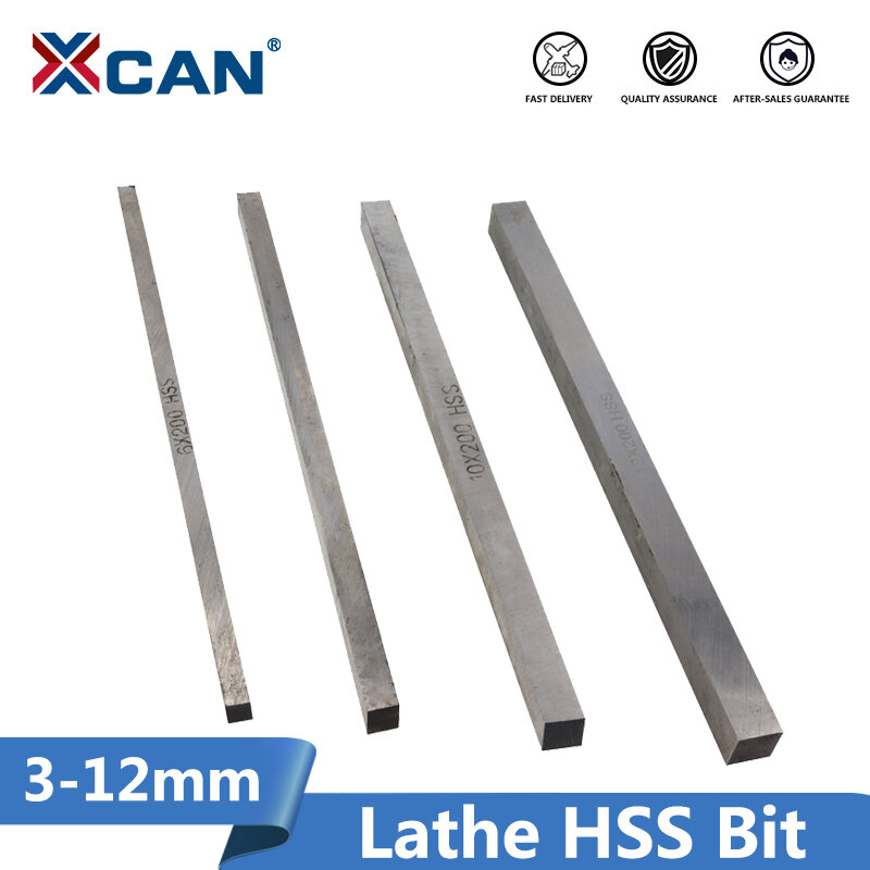 XCAN 200mm Long CNC Lathe HSS Bit 1pc 3/4/5/6/8/10/12mm CNC Turning Milling Tools