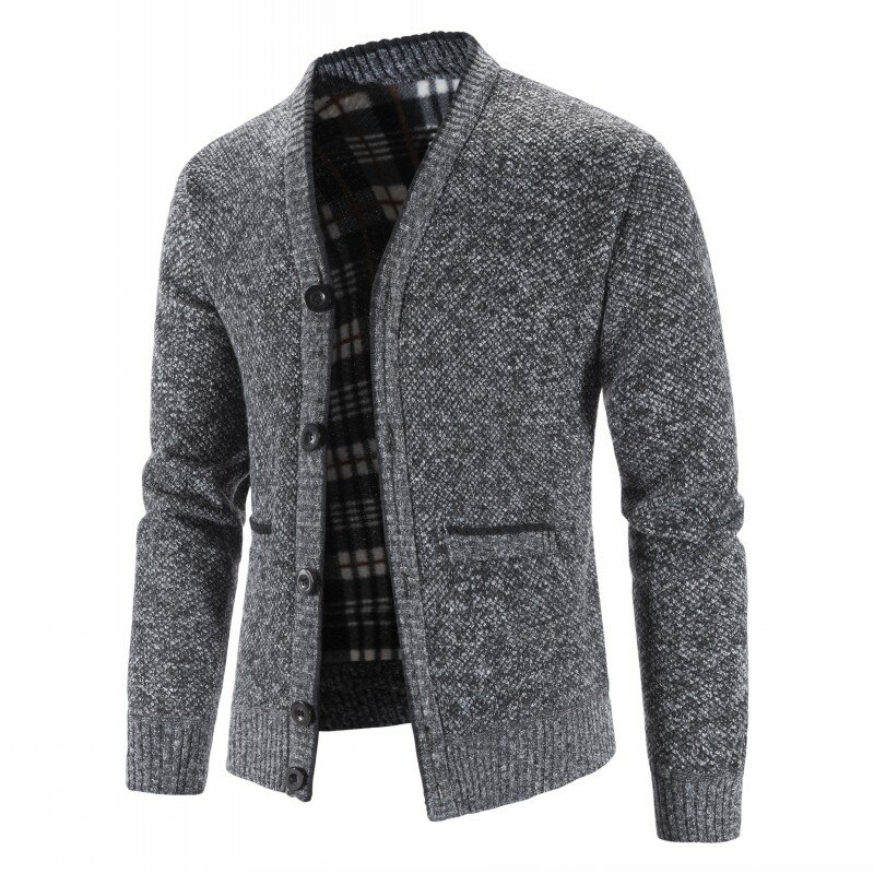 Männer Herbst Winter dicke V-Ausschnitt gestrickte Pullover Männer kausale warme Strickjacke männliche Mode Kleidung 2024