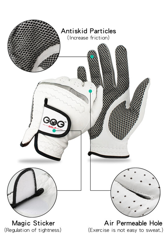 Pack 1 Pcs Golf Gloves Men's Left/Right Hand Soft Breathable Pure Sheepskin With Anti-slip Granules Golf Gloves Golf Men
