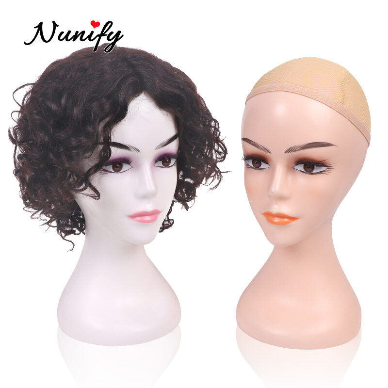 Nunify Realistic Mannequin Head For Hair Wig Glasses Display Beige White Two Color Short Medium Wig Head With Eyelashes
