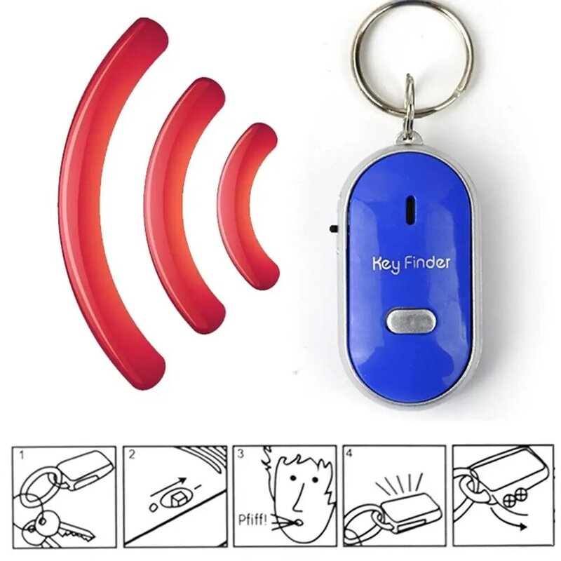 Key Finder Whistle Key Finder กระพริบ Beeping Remote Keyfinder Locator Keychain Anti-Lost อุปกรณ์นาฬิกาปลุกสำหรับผู้สูงอายุสัตว์เลี้ยง