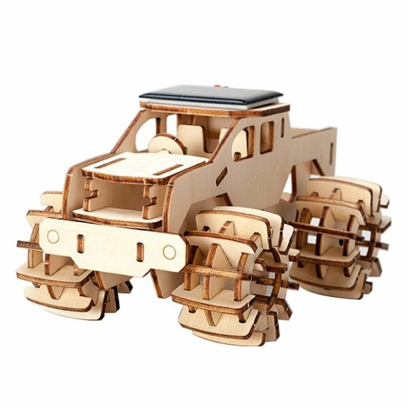 Wooden Solar Car Model Kit Building Toy DIY 3D PUzzle Early Educational Science Toy Boy Girl Favor Creative Block Set BX0D