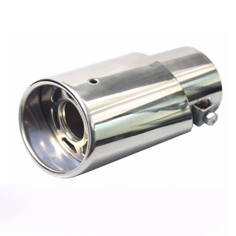 Универсальные наконечники выхлопных газов для автомобиля, внедорожника, вентиляционная труба, задний круглый глушитель, нержавеющая сталь, подходит для модификации диаметра 63 мм