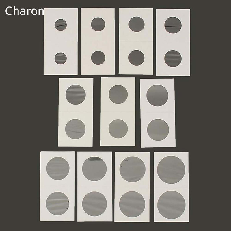 50PCS 40mm Square Cardboard Coin Holders Coin Supplies Coin Album Collection Lighthouse Stamp Coin Holders Cover Case Storage