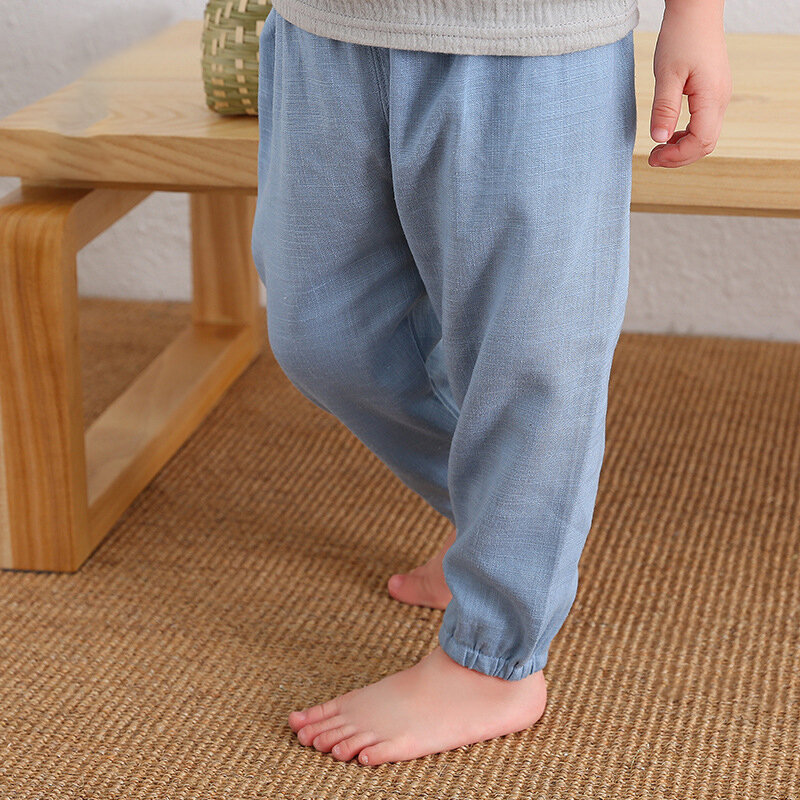 Pantaloni in cotone e lino per bambini primavera ed estate pantaloni in lino per ragazzi e ragazze sottili pantaloni Harem per bambini WT620
