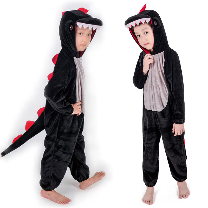 Disfraz de Kugurumi de dinosaurio para niños, traje de juego de rol para fiesta escolar de jardín de infantes, color verde y negro
