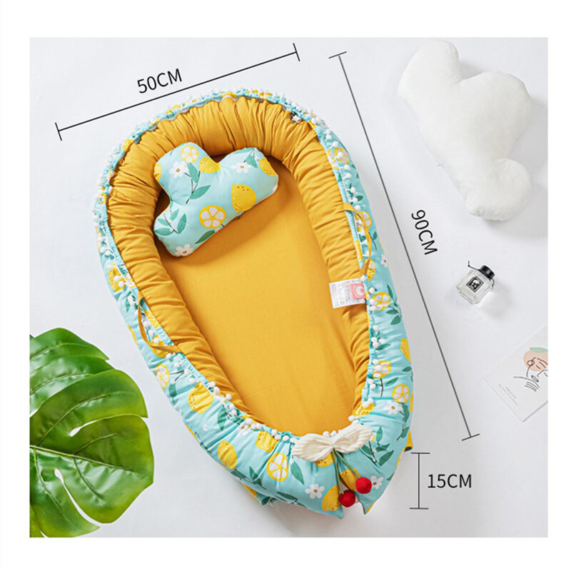 Ninho do bebê recém-nascido ninho cama berço portátil viagem berço da criança berço para recém-nascido berço cama do bebê pára-choques com almofada