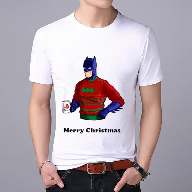 Divertente Babbo natale maglietta DEGLI UOMINI di stampa T-Shirt Top Magliette Di Natale Di Natale Degli Uomini di Stampa T Shirt di Natale Babbo Natale Tee Shirt 2019