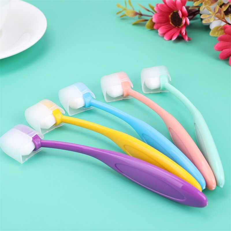 5 pçs/set pequenas escovas de mistura suave arco-íris desenho pintura pincéis escova de dentes portátil e tampas tinta ferramentas aplicação