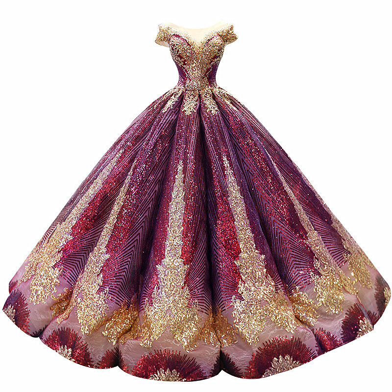 suknie wieczorowe Wspaniała suknia wieczorowa taniec w proszku jasnofioletowy głęboki fiolet błyszczące luksusowa sukienka legancka suknia balowa sukienki wizytowe sukienki na studniówkę Konkurs piękności gwiazd