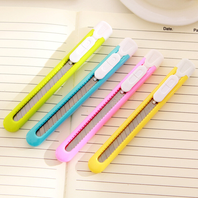 Deli stationery Candy Color Mini Utility Knife Photo Box Paper Cutter Office School Tools Supplies Art And Craft