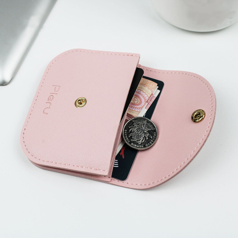 1PC Short PU Leather Coin Wallet Small Women Purses Simple Fashion Travel Card Holder Passport Cover Clutch Hasp Money Bag Pouch