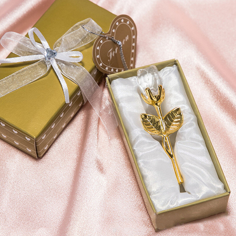 Presente do dia dos namorados cristal vidro rosa flor duradoura amor eterno prata ouro artificial presentes da flor decoração de casamento para casa