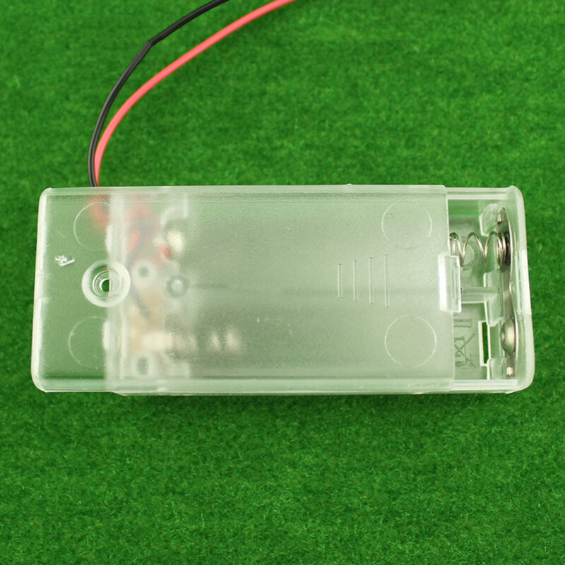 Caja de soporte para 2 pilas AA con interruptor, cubierta protectora de almacenamiento transparente para coche RC, DIY, circuito inteligente