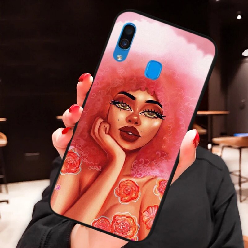 Art Afro Girls Black Women Soft Phone Case for Samsung Galaxy Note 10 S10 Lite S20 Ultra Plus A11 A41 A51 A71 A81 A91 Cover