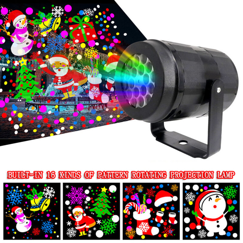 Stage LED Snowflake Lights White Snowstorm Projector Christmas Atmosphere Holiday Party Special Laser Lamps Outdoor Indoor Decor