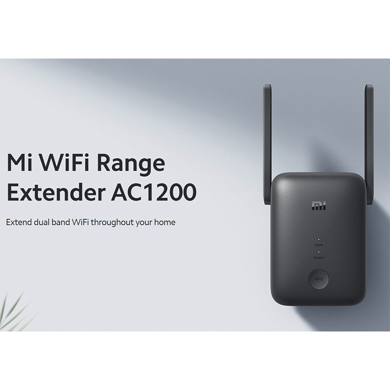 Xiaomi-Mi WiFi Range Extender, Porta Ethernet, Amplificador, Roteador de Sinal, AC1200, 2.4GHz e 5GHz Band, 1200Mbps, Nova Versão Global