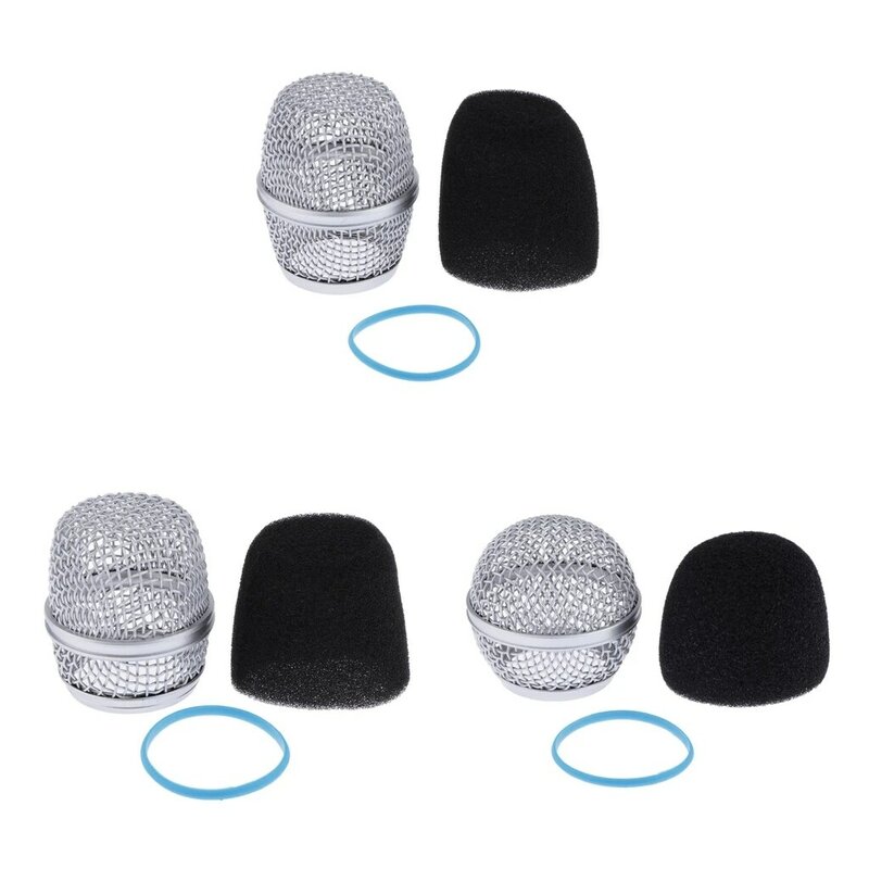 Replacement Microphone Ball Head Mesh Grill Head Microphone Grille Replacement Head DIY Replacement Parts for Shure Beta 57A 58A