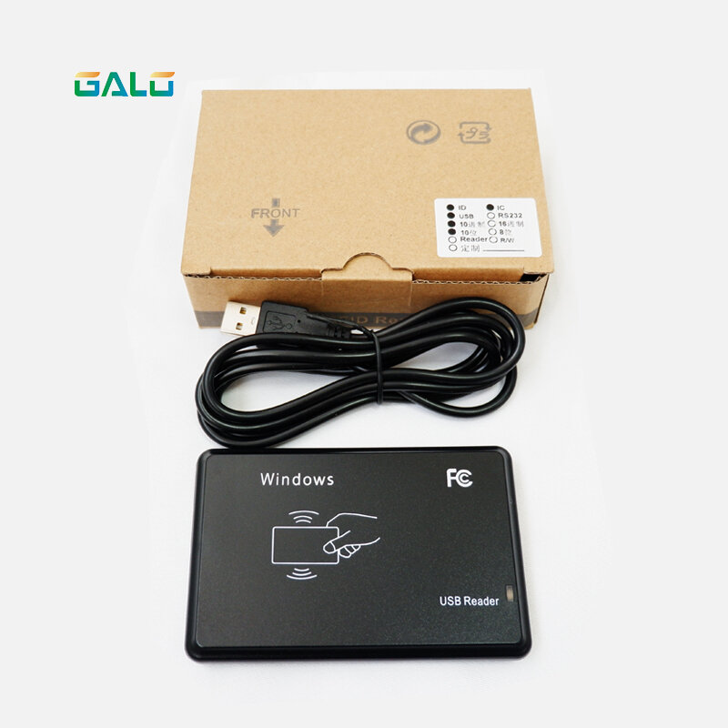 Lecteur RFID Double fréquence noir, 13.56Mhz + 125Khz, sans pilote, haute qualité, prix bas, compatible avec windows 95/98/2000/XP