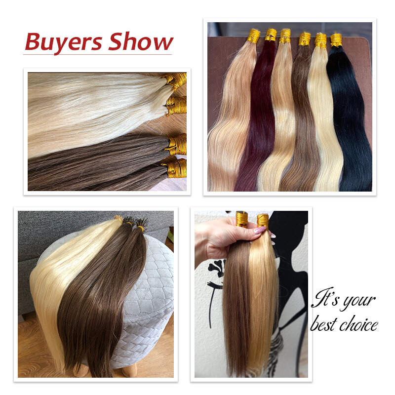 Rechte I Tip Hair Extensions Menselijk Haar 50 Stks/set Natuurlijke Hair Extensions Keratine Capsule Bruin 613 Blonde Kleur 12-26Inch