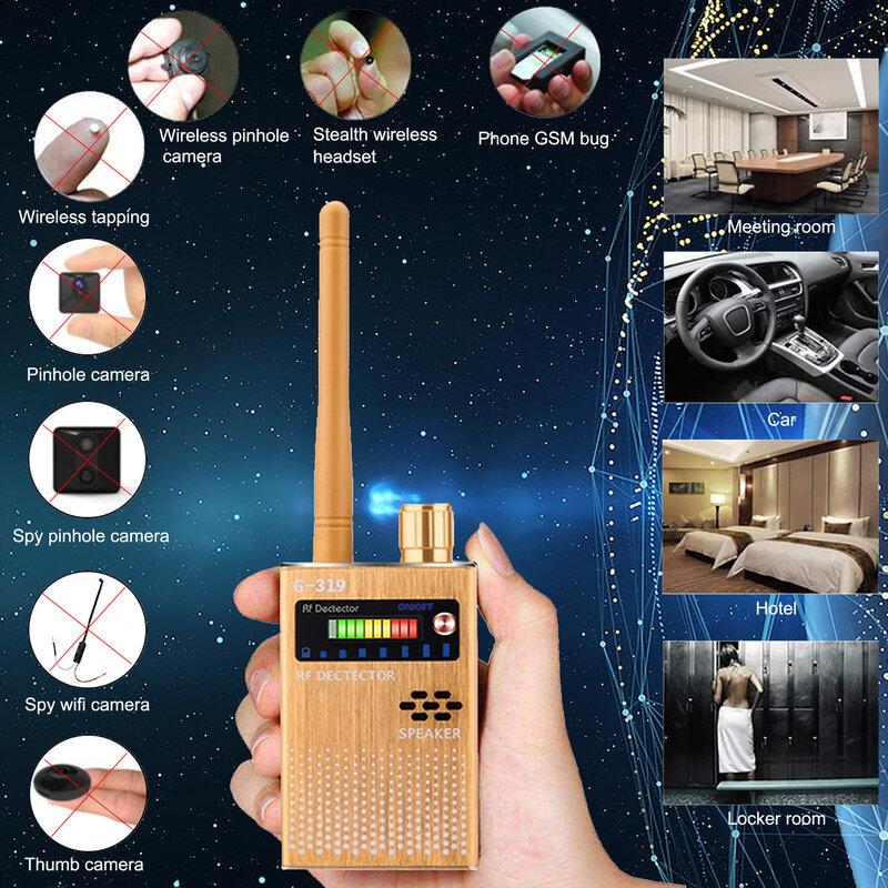 Анти-шпионский сигнал, беспроводное устройство обнаружения сигнала, GSM GPS-трекер, сканер поиска сигнала, обнаружение 1 МГц-8 ГГц