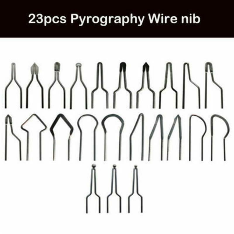 23PCS Pyrography Wire Tips Nickel Chromium Alloy Wood Burner Pyrography Pen Adjustable Temperature Pyrography Machine Parts