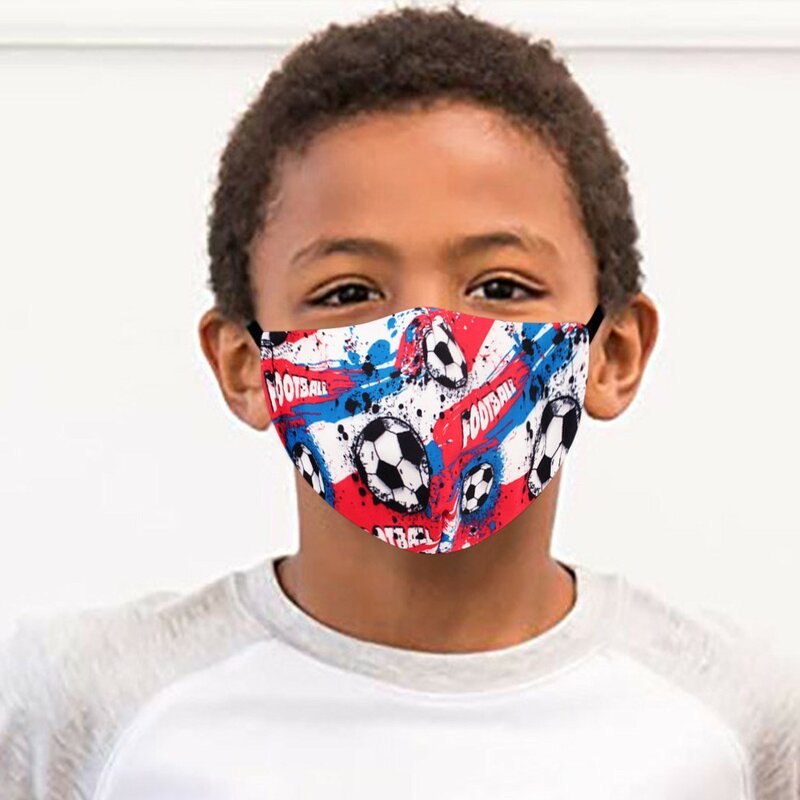 Unisexe enfants Football impression masque Facial respirant lavable et réutilisable bouche visage chaud coupe-vent anti-poussière visage produit