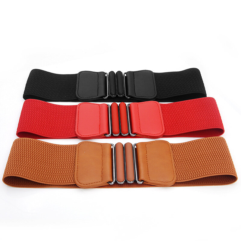 Cinturón ancho elástico decorativo para mujer, cinturón supersimple y versátil de algodón, para las cuatro estaciones, 68CM, 2021 pares