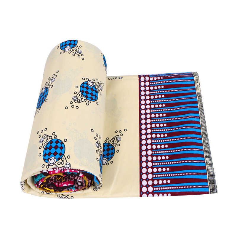 Tissu africain imprimé planète bleue 2019 coton, nouveau Design à la mode, véritable cire garantie Ankara, 6Yards par lot, 100%
