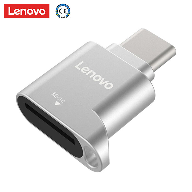 Lenovo-lector de tarjetas USB tipo C D201, 480Mbps, 512GB, USB-C, adaptador TF, Micro SD, OTG, lector de tarjetas de memoria tipo C para ordenador portátil y teléfono inteligente