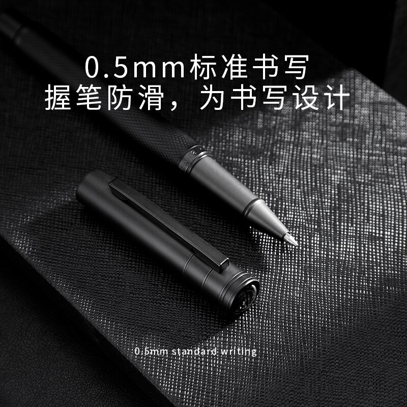 Luxury Black Rollerball Pen Beautiful Tree Texture Smooth 0.5mm Point Excellent Writing Gift Pen For Signature Business Office