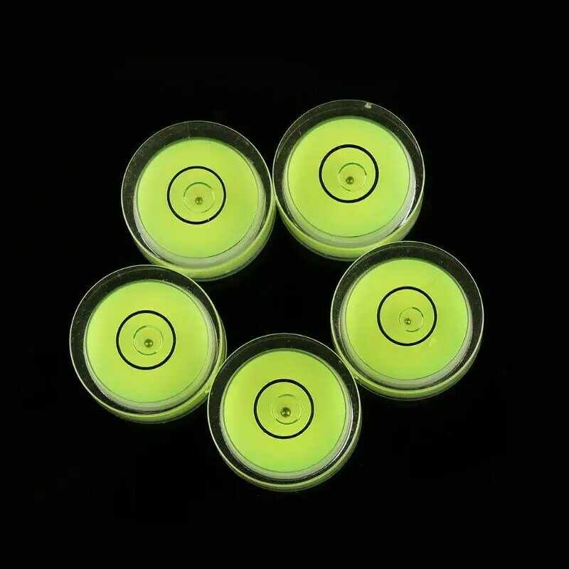 5pcs Conjunto de mini nível de bolha circular de precisão Inclinômetro de bolha Green Bullseye nivel bolha Kit de Medição Ferramentas de medição de câmeras Bolha de espírito de precisão horizontal Green Round Bullseye