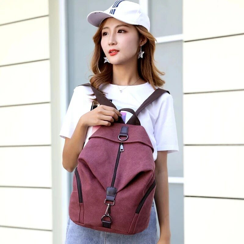 Модный холщовый женский рюкзак, многофункциональный повседневный рюкзак для девочек-подростков, новинка 2021, летняя женская вместительная сумка через плечо