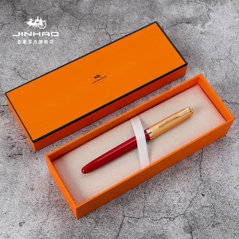 Jinhao 85 금속/목재 만년필, 골든 캡 엑스트라 파인 펜촉, 0.5mm 잉크 펜